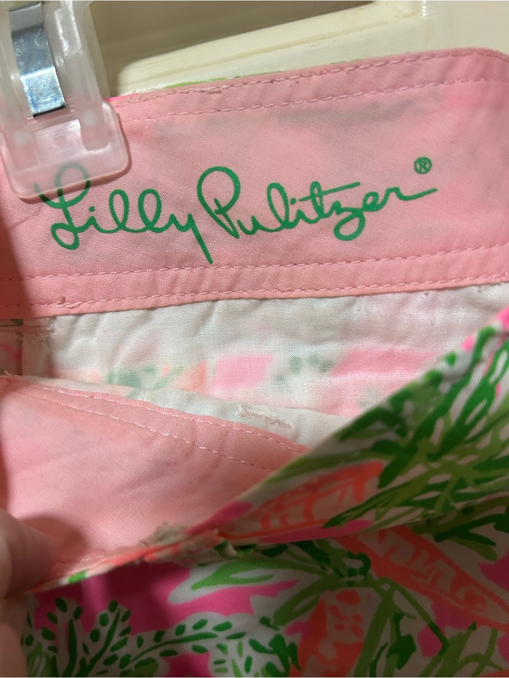 Lilly Pulitzer Pink & Green Tropical Scallop Hem Shorts - Picture 3 of 4